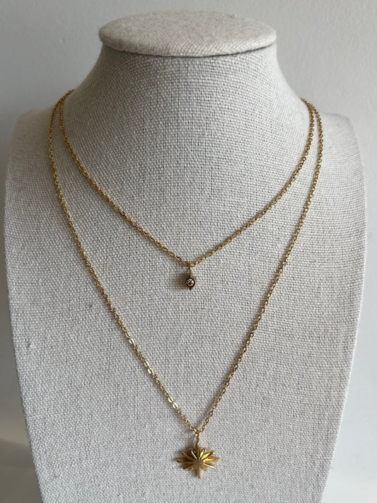 Collier double rangs étoile