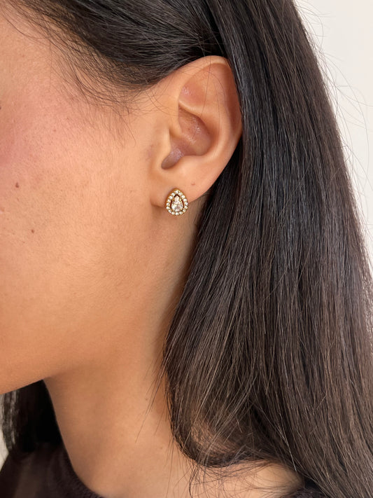 Boucles d’oreilles poires avec oxydes de zirconium