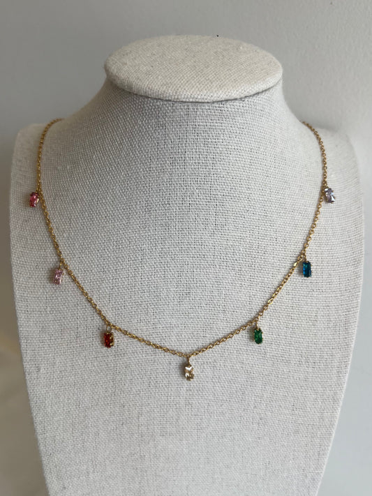 Collier multicolore oxyde de zirconium