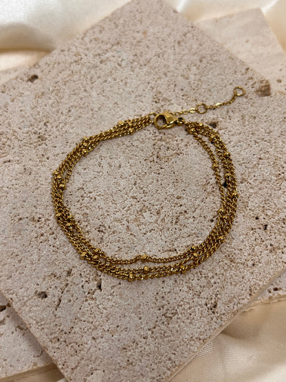 Bracelet trois rangs perlé