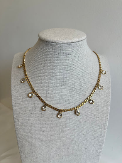 Collier gouttes oxydes de zirconium