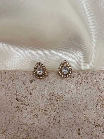 Boucles d’oreilles poires avec oxydes de zirconium