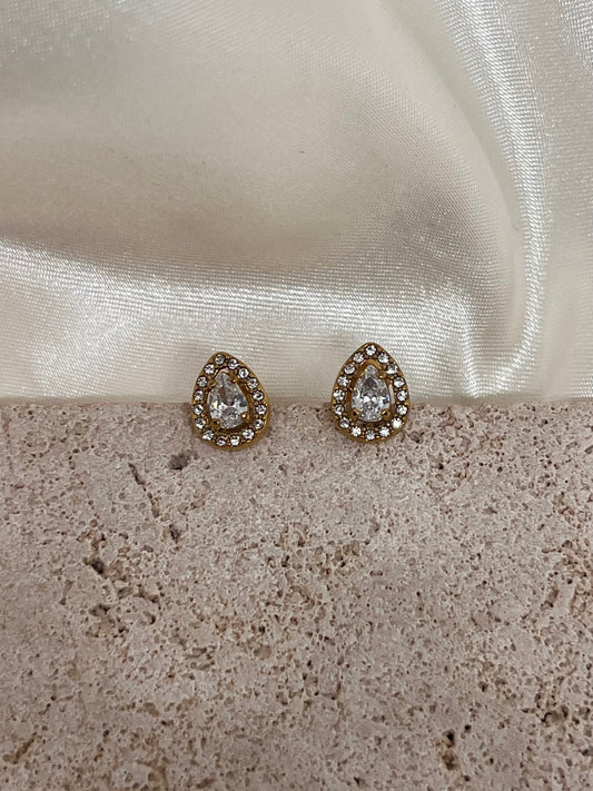 Boucles d’oreilles poires avec oxydes de zirconium