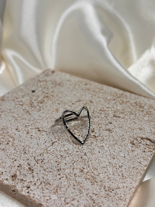 Bague cœur fin