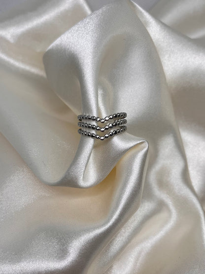 Bague trois rangs