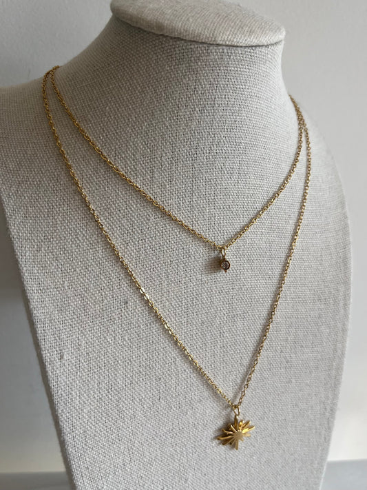 Collier double rangs étoile