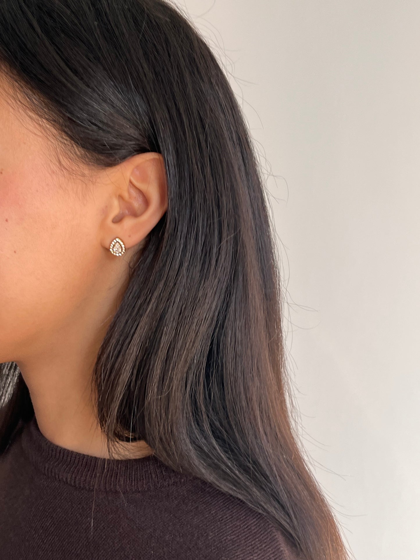 Boucles d’oreilles poires avec oxydes de zirconium