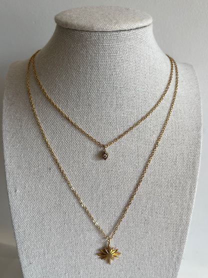 Collier double rangs étoile